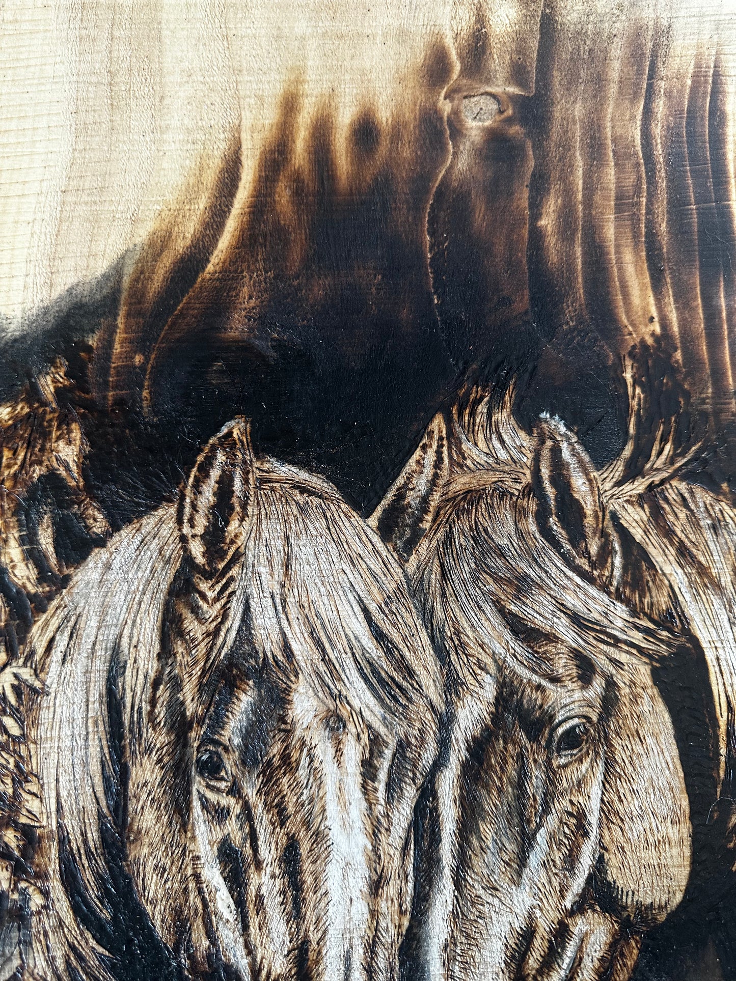 “Unbreakable” – 24” x 14” Pyrography on Wood