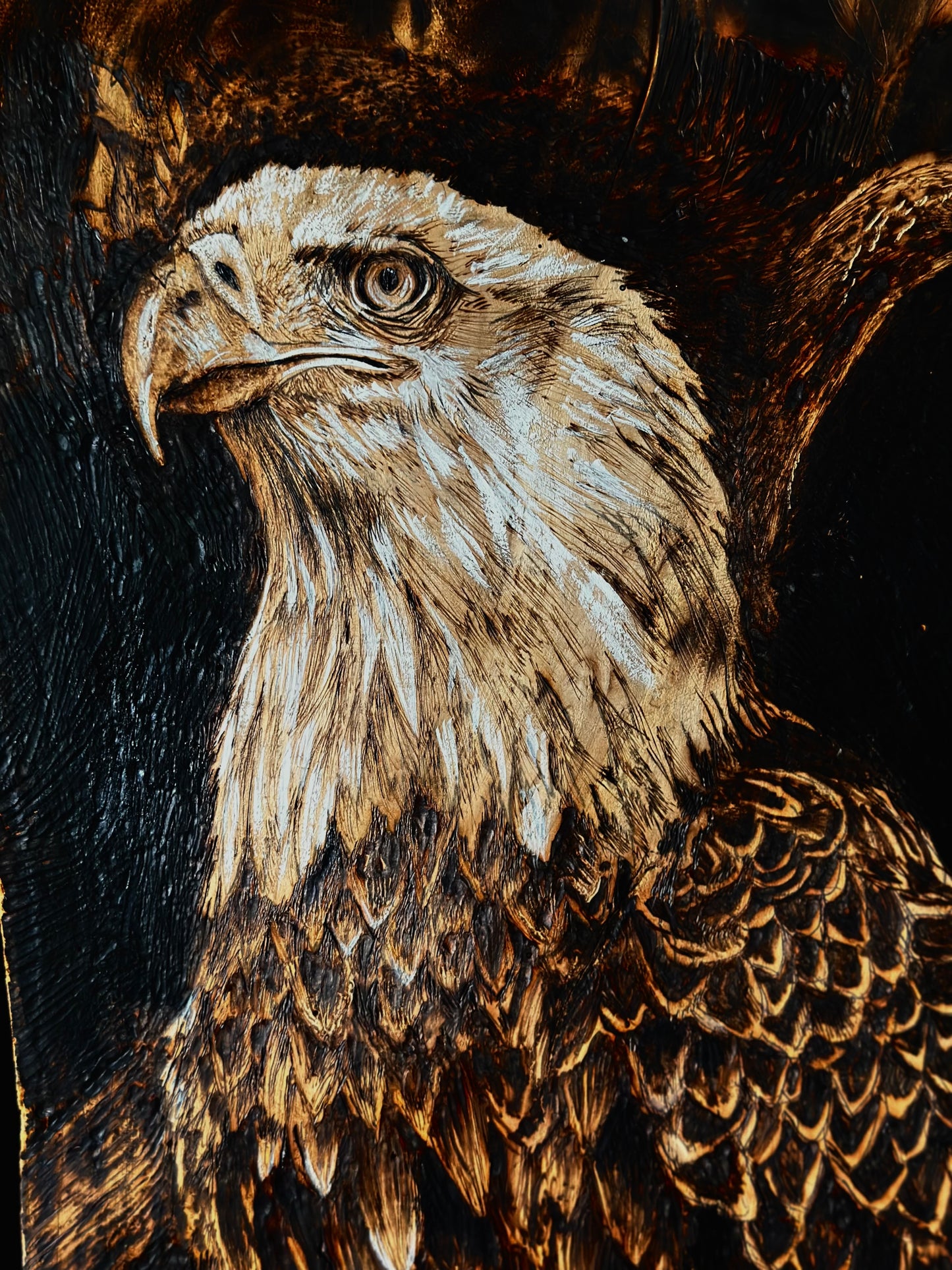 "United" Original Eagle Pyrography Piece