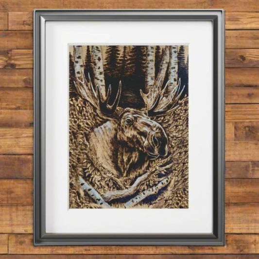 "Birchwood Guardian" Original Giclee Moose Print