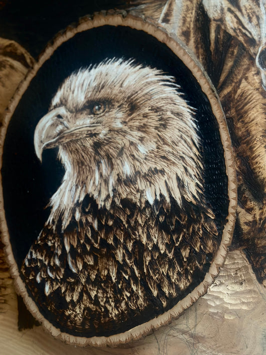 Preorder: Hand-Burned Eagle Wood Art