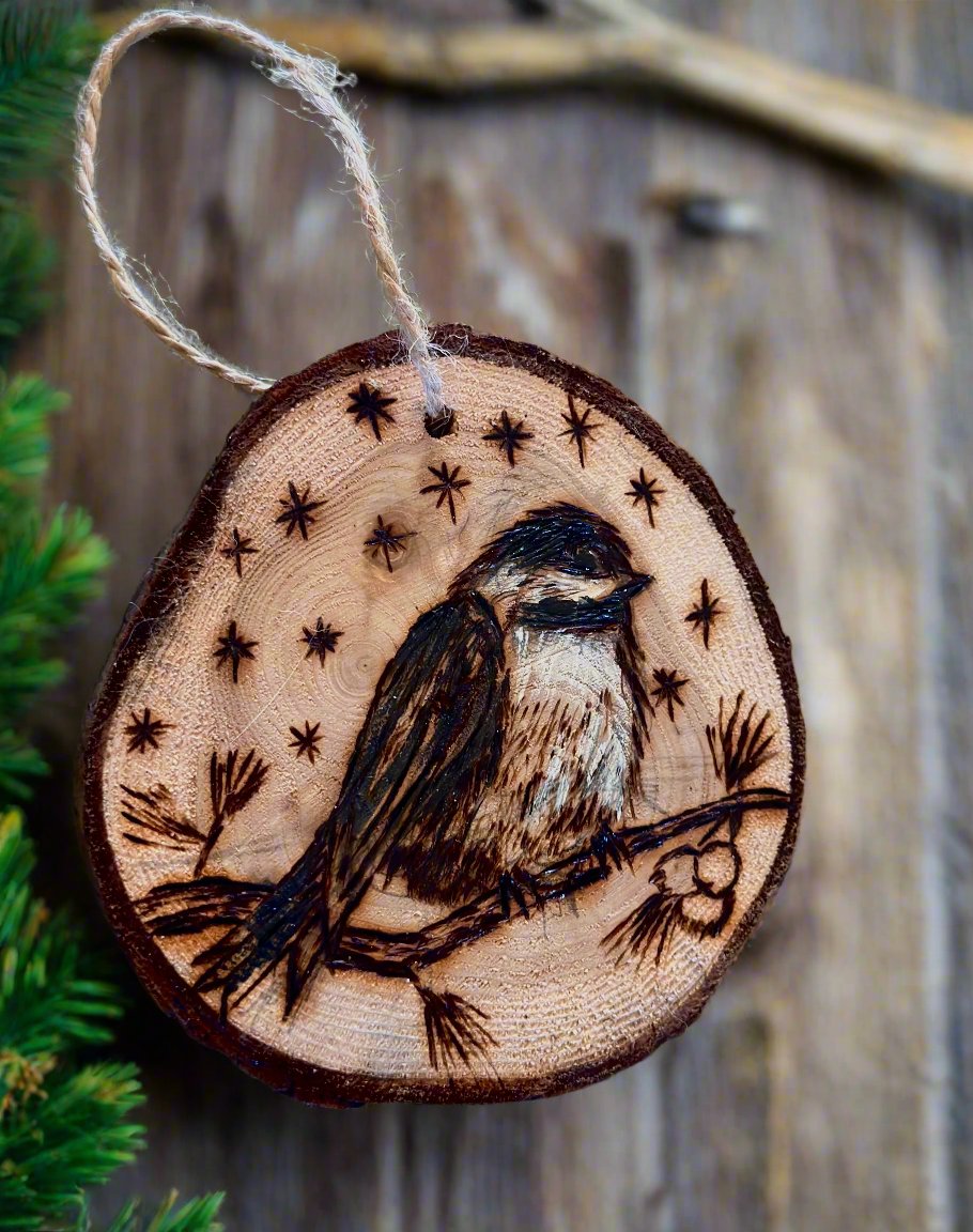 Original chickadee ornament