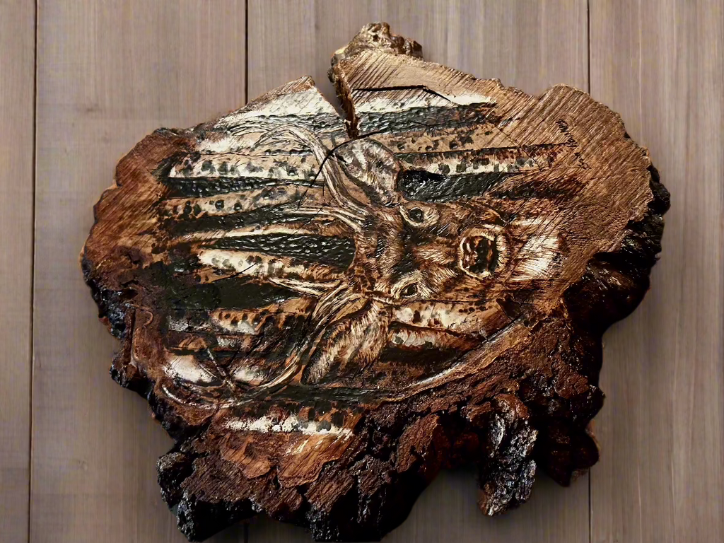 “Timberline” – Hand-Burned Cherry Burl Art