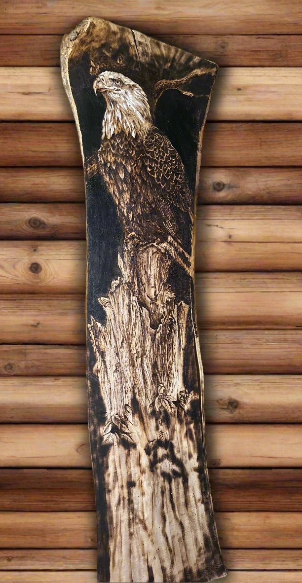 "United" Original Eagle Pyrography Piece
