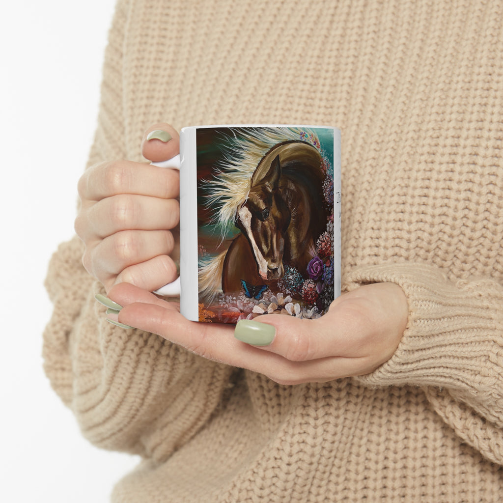 Ceramic Minutia Horse Mug 11oz